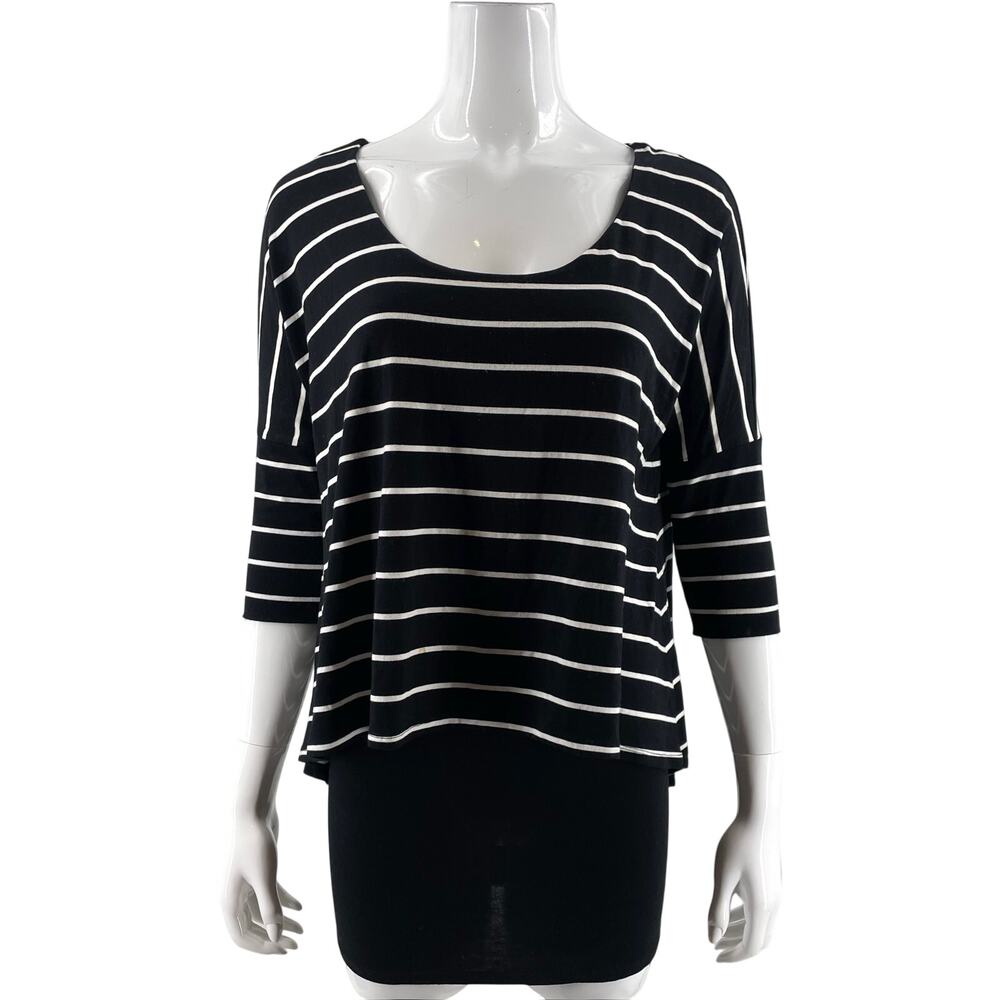 White House Black Market Womens Tunic Top Size XS Striped Tunic Stretch Layered